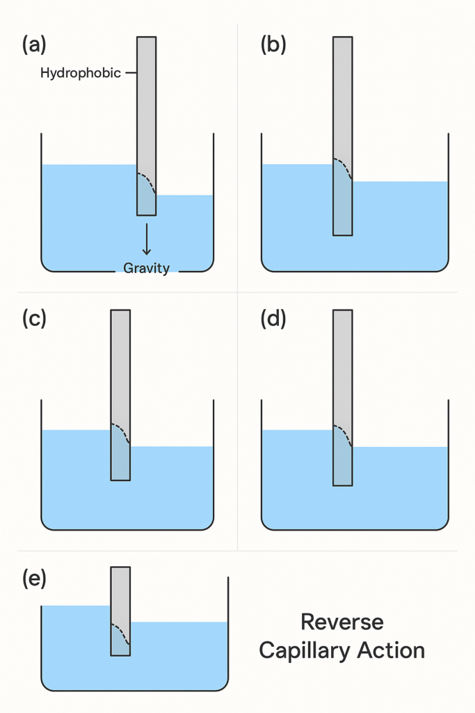 What is reverse capillary action? 1 reverse capillary action