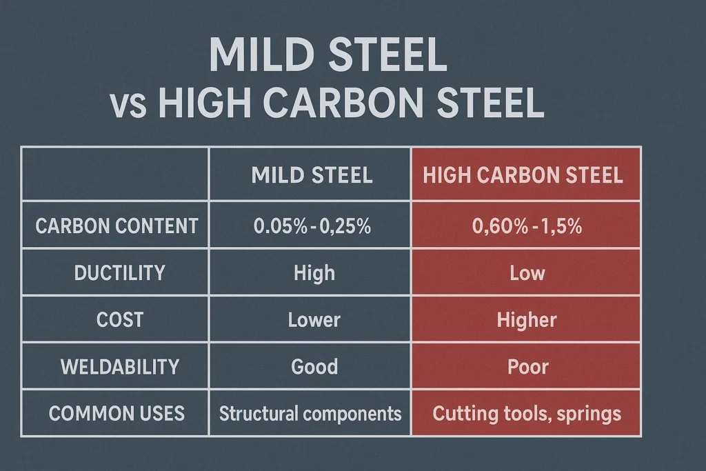 What is Mild Steel? Properties, Uses & Benefits Explained (2025) 5 Difference between mild steel and high carbon steel