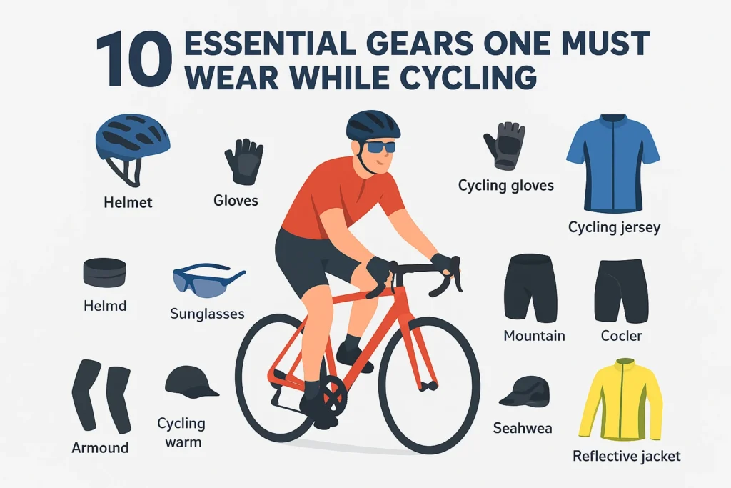10 Essential Cycling Gears to wear for safety 1 Cycling gears essentials