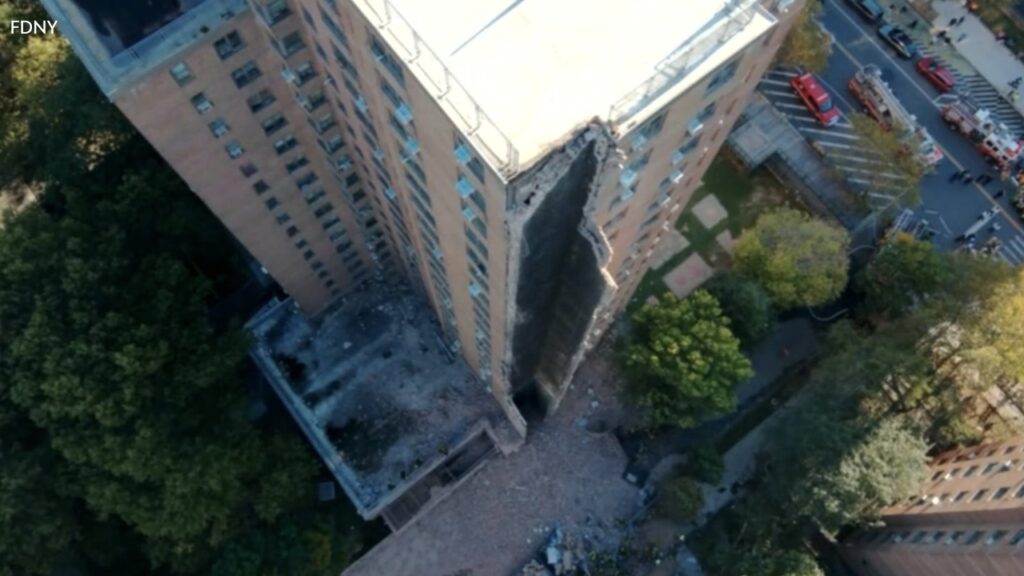 Gas explosion triggers bronx building collapse: No Injuries 4 17916860 100125 wabc fdny explosion overview img