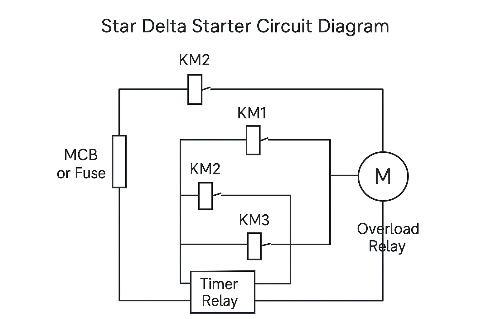 Star delta starter diagram