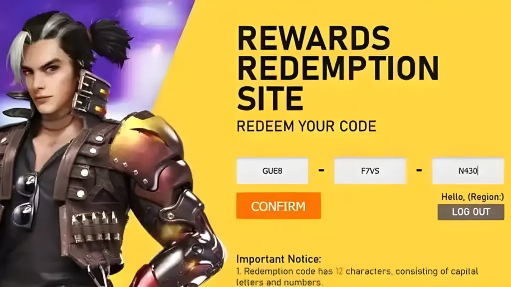 Free Fire redeem code 7 October