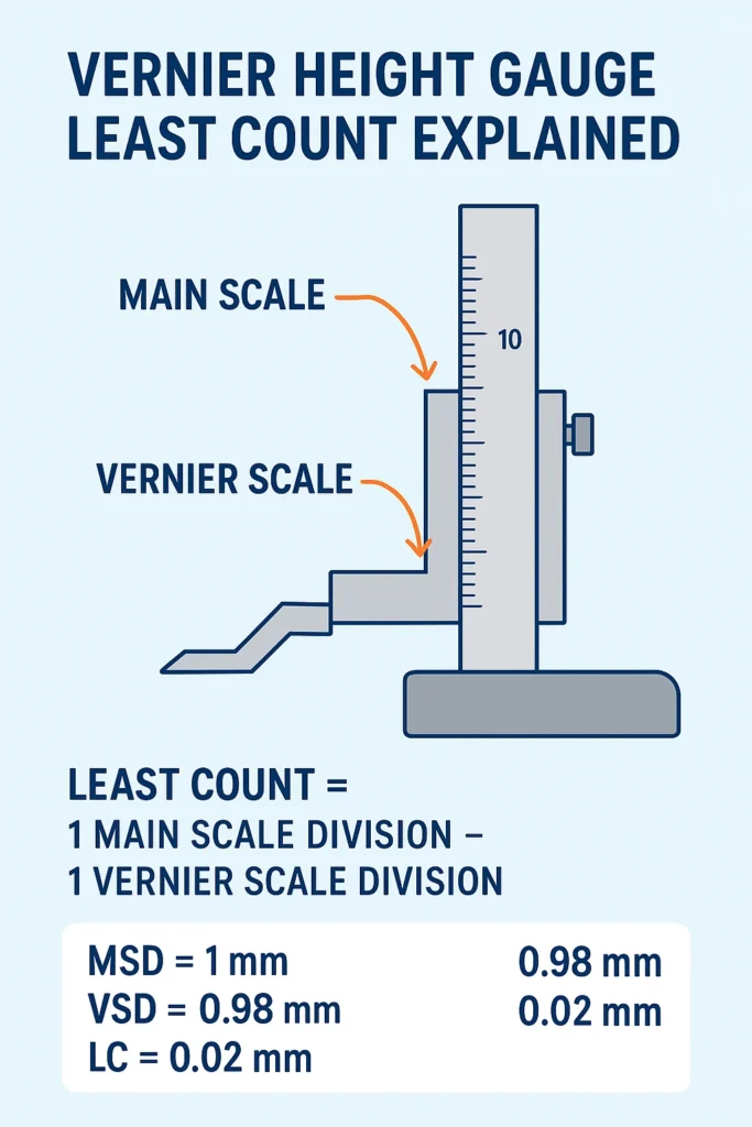 Vernier Height Gauge Least Count: Complete Guide with Diagrams and Examples 3 vernier height gauge least count